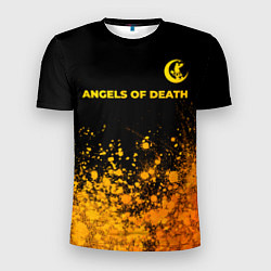 Мужская спорт-футболка Angels of Death - gold gradient: символ сверху