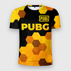 Мужская спорт-футболка PUBG - gold gradient: символ сверху