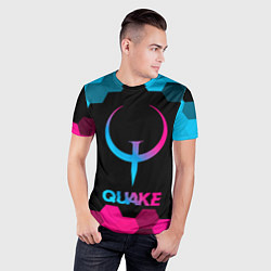Футболка спортивная мужская Quake - neon gradient, цвет: 3D-принт — фото 2