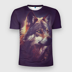 Мужская спорт-футболка Задумчивый волк