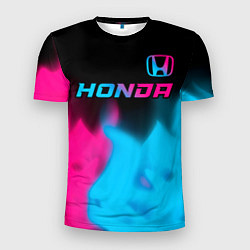 Мужская спорт-футболка Honda - neon gradient: символ сверху