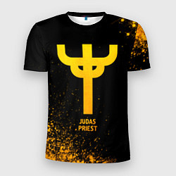 Мужская спорт-футболка Judas Priest - gold gradient