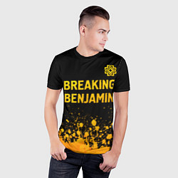 Футболка спортивная мужская Breaking Benjamin - gold gradient: символ сверху, цвет: 3D-принт — фото 2