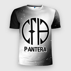 Мужская спорт-футболка Pantera glitch на светлом фоне