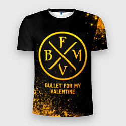 Футболка спортивная мужская Bullet For My Valentine - gold gradient, цвет: 3D-принт