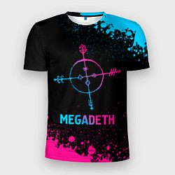 Мужская спорт-футболка Megadeth - neon gradient