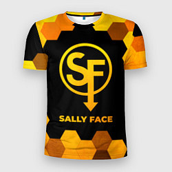 Мужская спорт-футболка Sally Face - gold gradient