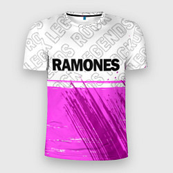 Футболка спортивная мужская Ramones rock legends: символ сверху, цвет: 3D-принт