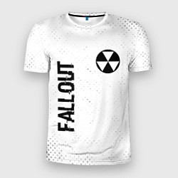 Футболка спортивная мужская Fallout glitch на светлом фоне: надпись, символ, цвет: 3D-принт
