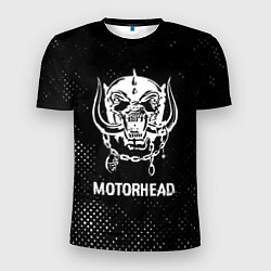 Мужская спорт-футболка Motorhead glitch на темном фоне