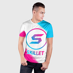 Футболка спортивная мужская Skillet neon gradient style, цвет: 3D-принт — фото 2