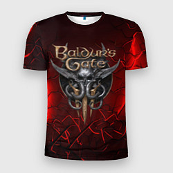 Мужская спорт-футболка Baldurs Gate 3 logo red