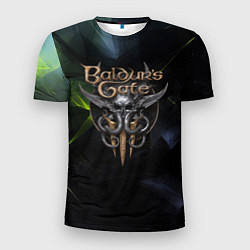 Мужская спорт-футболка Baldurs Gate 3 logo dark green