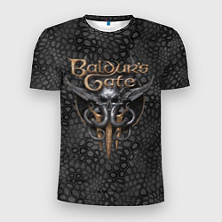 Мужская спорт-футболка Baldurs Gate 3 logo dark black