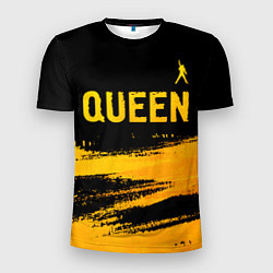Мужская спорт-футболка Queen - gold gradient: символ сверху