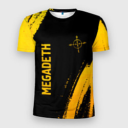 Футболка спортивная мужская Megadeth - gold gradient: надпись, символ, цвет: 3D-принт