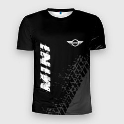 Футболка спортивная мужская Mini speed на темном фоне со следами шин: надпись,, цвет: 3D-принт