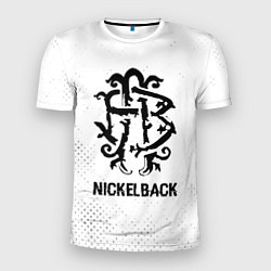 Мужская спорт-футболка Nickelback glitch на светлом фоне