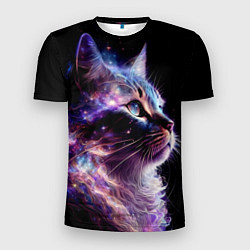 Мужская спорт-футболка Галактический кот