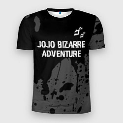 Мужская спорт-футболка JoJo Bizarre Adventure glitch на темном фоне: симв