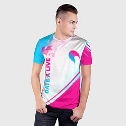 Футболка спортивная мужская Date A Live neon gradient style: надпись, символ, цвет: 3D-принт — фото 2