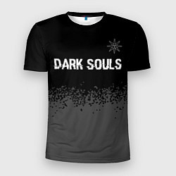 Мужская спорт-футболка Dark Souls glitch на темном фоне: символ сверху
