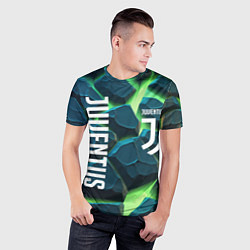 Футболка спортивная мужская Juventus green neon, цвет: 3D-принт — фото 2