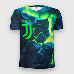 Мужская спорт-футболка Juventus green neon