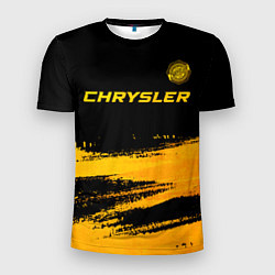 Мужская спорт-футболка Chrysler - gold gradient: символ сверху