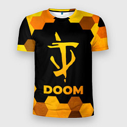 Мужская спорт-футболка Doom - gold gradient