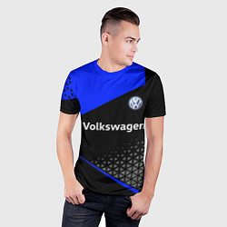 Футболка спортивная мужская Фольцваген - blue uniform, цвет: 3D-принт — фото 2