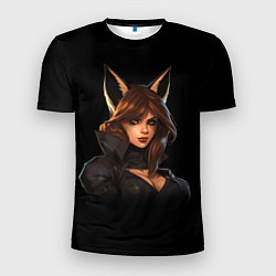 Мужская спорт-футболка Девушка с ушами лисы