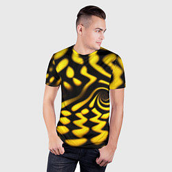 Футболка спортивная мужская Желтая футболка с воронкой, цвет: 3D-принт — фото 2