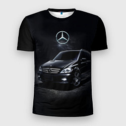 Футболка спортивная мужская Mercedes black, цвет: 3D-принт