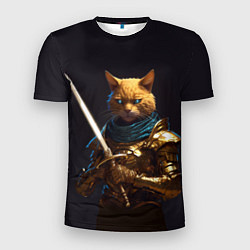 Мужская спорт-футболка Рыцарский кот