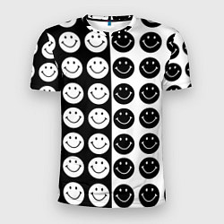 Мужская спорт-футболка Smiley black and white