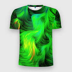 Футболка спортивная мужская Зеленый абстрактный дым, цвет: 3D-принт