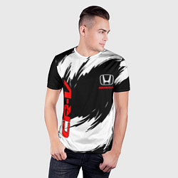 Футболка спортивная мужская Honda - белые краски, цвет: 3D-принт — фото 2