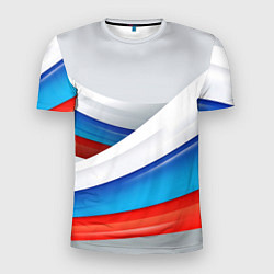 Футболка спортивная мужская Российские флаги, цвет: 3D-принт