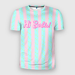 Мужская спорт-футболка Hi Barbie - фраза и костюм Кена