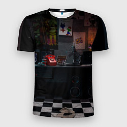 Футболка спортивная мужская FNAF комната, цвет: 3D-принт