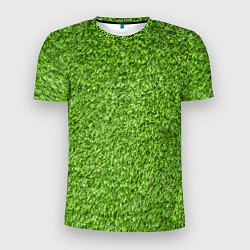 Футболка спортивная мужская Зелёный газон, цвет: 3D-принт