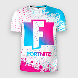 Футболка спортивная мужская Fortnite neon gradient style, цвет: 3D-принт