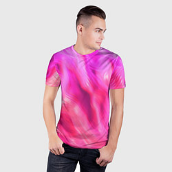 Футболка спортивная мужская Pink abstract texture, цвет: 3D-принт — фото 2