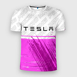 Футболка спортивная мужская Tesla pro racing: символ сверху, цвет: 3D-принт