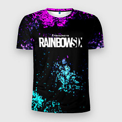 Мужская спорт-футболка Rainbow six неоновые краски