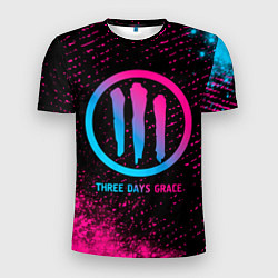 Футболка спортивная мужская Three Days Grace - neon gradient, цвет: 3D-принт