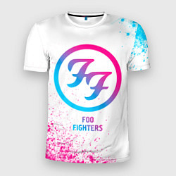 Мужская спорт-футболка Foo Fighters neon gradient style