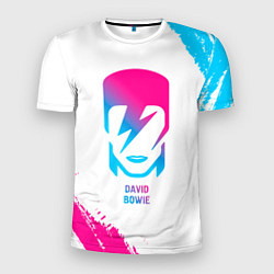 Мужская спорт-футболка David Bowie neon gradient style