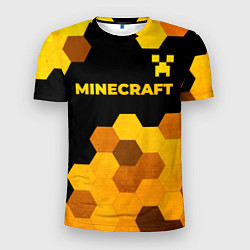 Футболка спортивная мужская Minecraft - gold gradient: символ сверху, цвет: 3D-принт